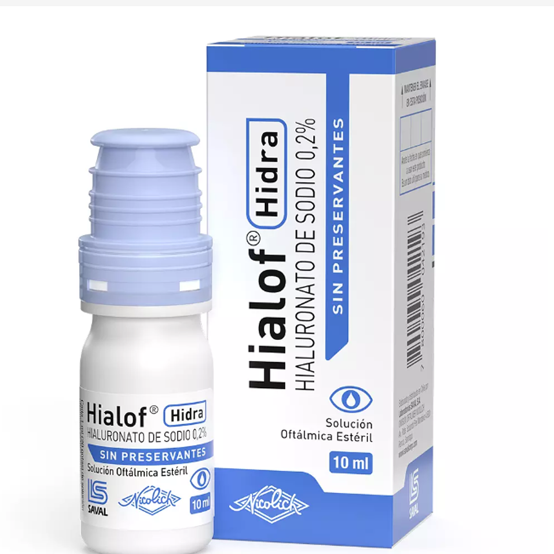 Hialof Hialuronato de sodio 0,2% Solución oftálmica 10 ml. 1