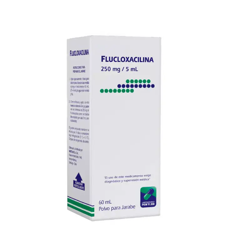 Flucloxacilina 250 mg / 5 ml Polvo para jarabe 60 ml. Mintlab 1