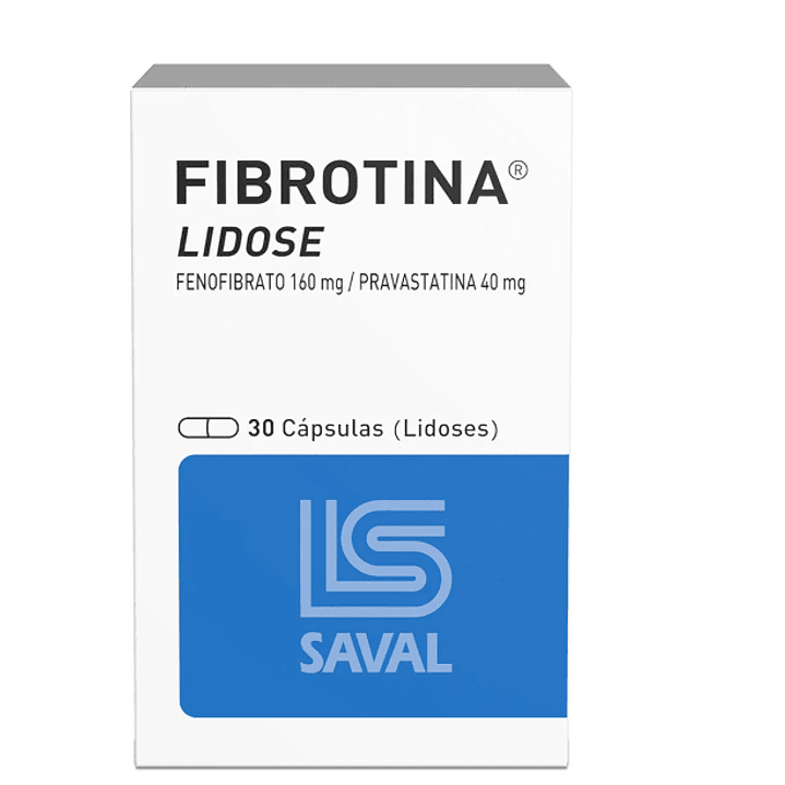 Fibrotina Lidose Fenofibrato 160 mg, Pravastatina 40 mg 30 Cápsulas. 1