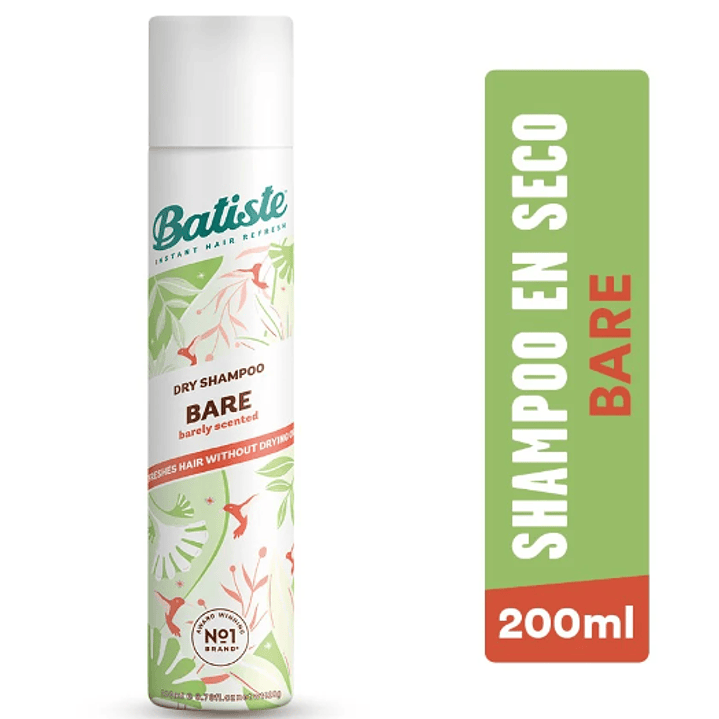 Batiste Dry shampoo Bare barely scented 200 ml. 1