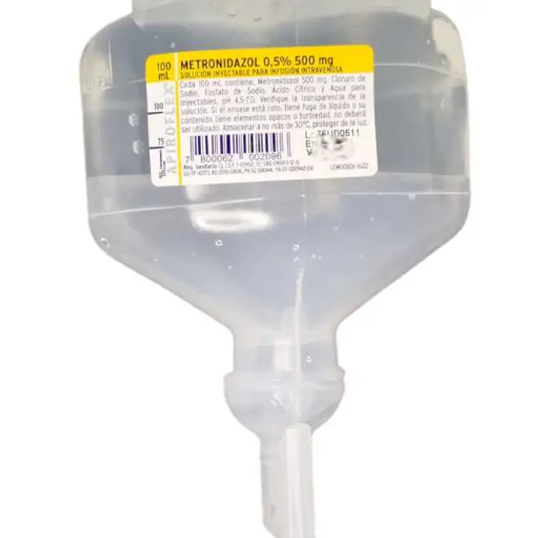 Metronidazol 500 mg /100 ml Caja de 20 Apiroflex. Sanderson 1