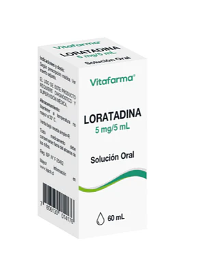 Loratadina 5 mg /5 ml Solución oral 60 ml. Vitafarma