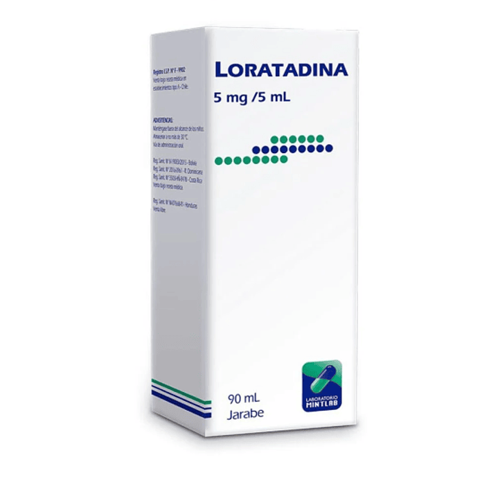 Loratadina 5 mg/ 5 ml Jarabe 90 ml. Mitlab 1