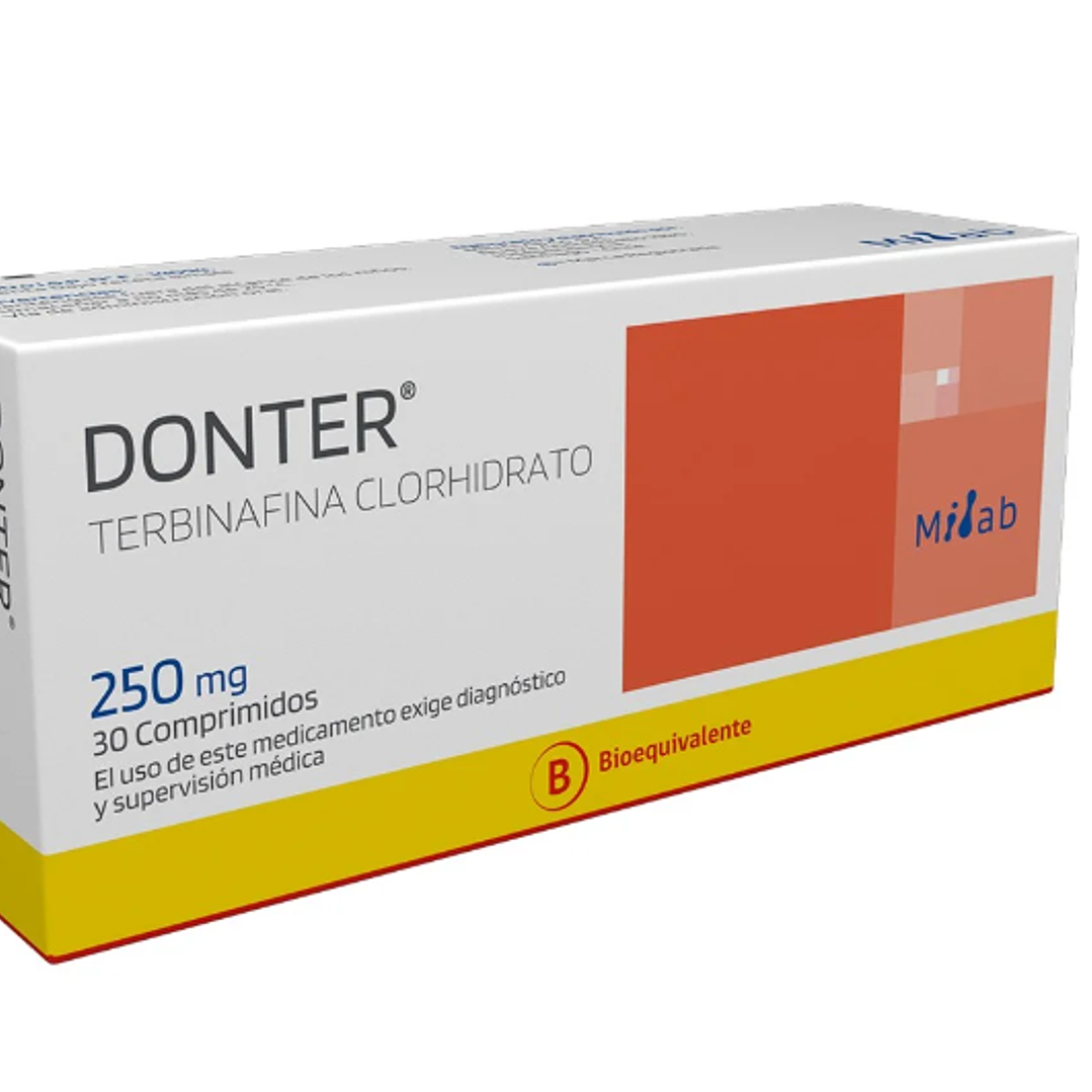 Donter (B) Terbinafina 250 mg 30 Comprimidos. 1