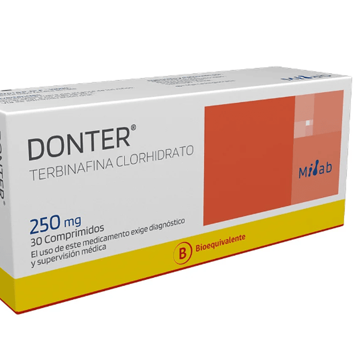 Donter (B) Terbinafina 250 mg 30 Comprimidos. 1