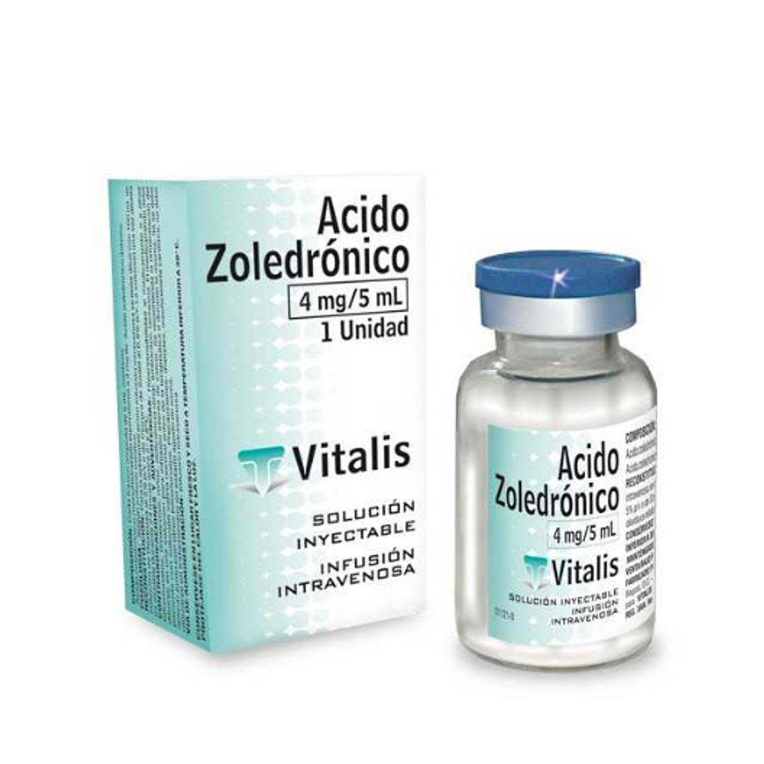 Ácido zolendrónico 4 mg / 5 ml Solución inyectable 1 unidad. VItalis 1