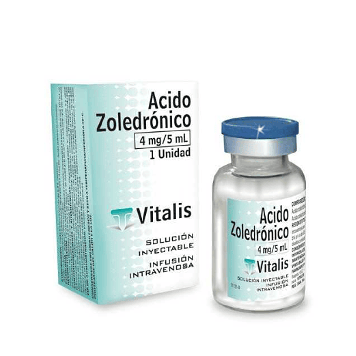 Ácido zolendrónico 4 mg / 5 ml Solución inyectable 1 unidad. VItalis 1