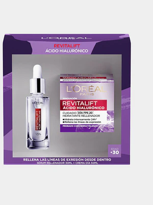 Pack Revitalif Ácido hialurónico Hidratante día + Serum. L'oréal