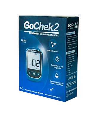 Glucómetro GoCheck 2 Kit de glicemia. 