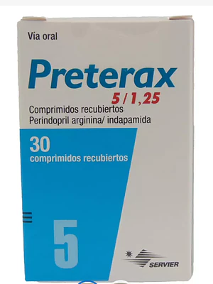 Preterax 5/1,25 mg 30 Comprimidos recubiertos.