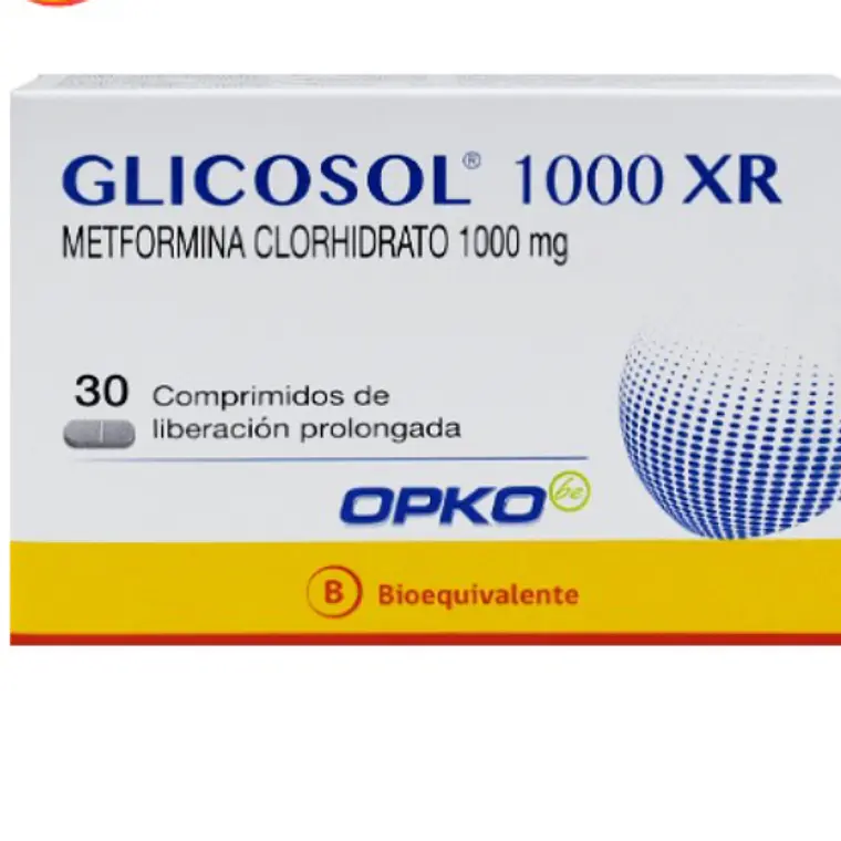 Glicosol XR (B) Metformina 1000 mg 30 Comprimidos. 1