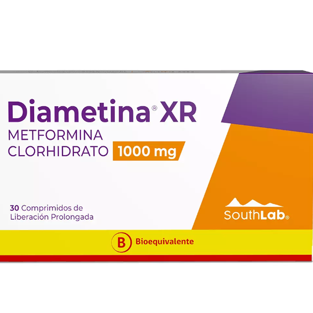 Diametina XR (B) Metformina 1000 mg 30 Comprimidos de liberación prolongada. 1