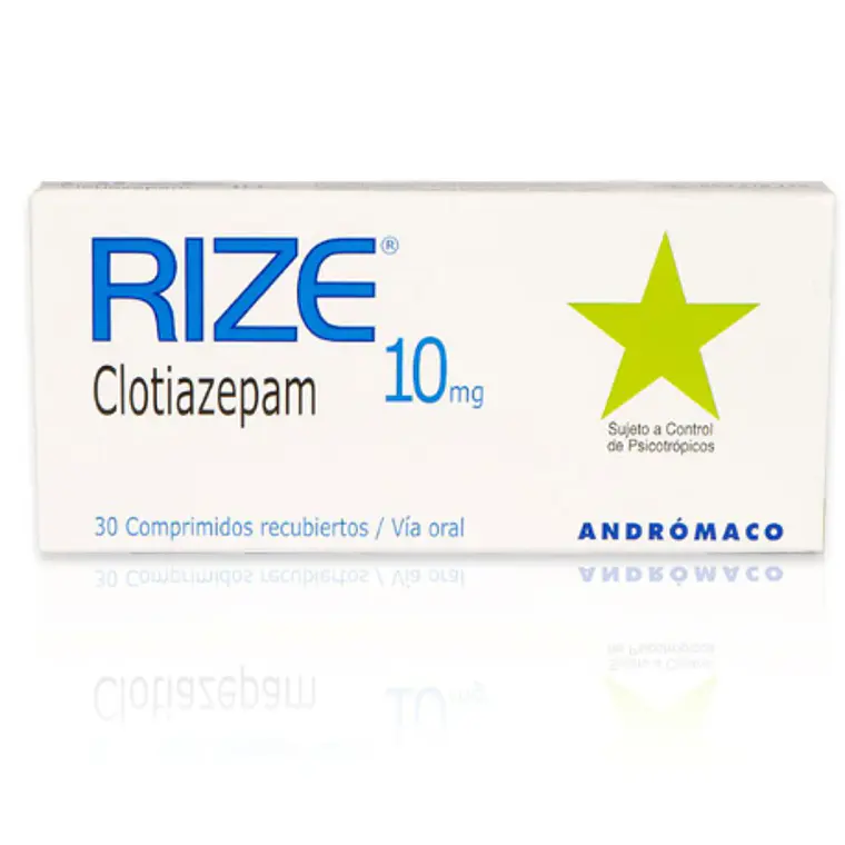Rize Clotiazepam 10 mg 30 Comprimidos recubiertos. Medicamento controlado, venta presencial 1