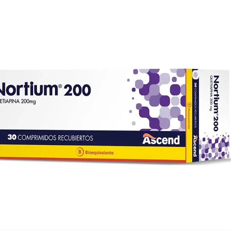 Nortium (B) Quetiapina 200 mg 30 Comprimidos. 1