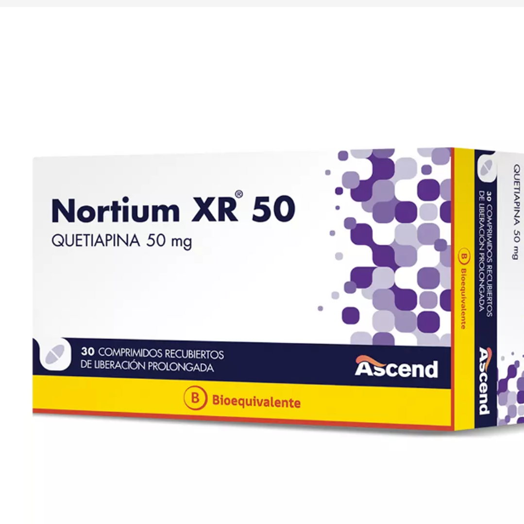 Nortium XR (B) Quetiapina 50 mg 30 Comprimidos de liberación prolongada. 1