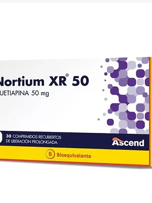 Nortium XR (B) Quetiapina 50 mg 30 Comprimidos.