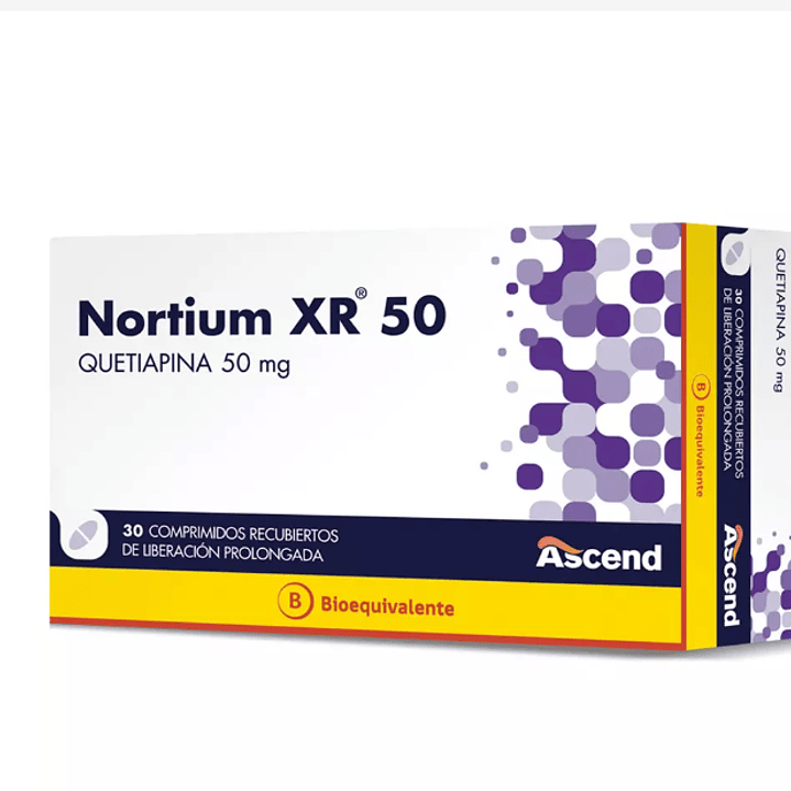 Nortium XR (B) Quetiapina 50 mg 30 Comprimidos de liberación prolongada. 1