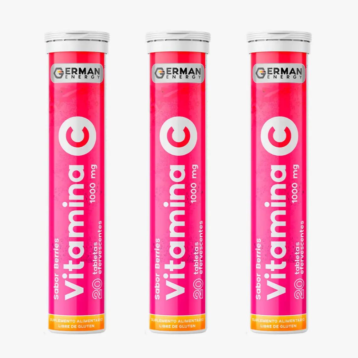 Vitamina C 1000 mg Sabor berries 20 Tabletas efervescentes. German Energy 1