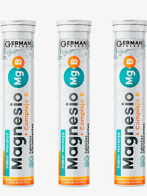 Magnesio + Complejo B 20 Tabletas efervescentes. German Energy