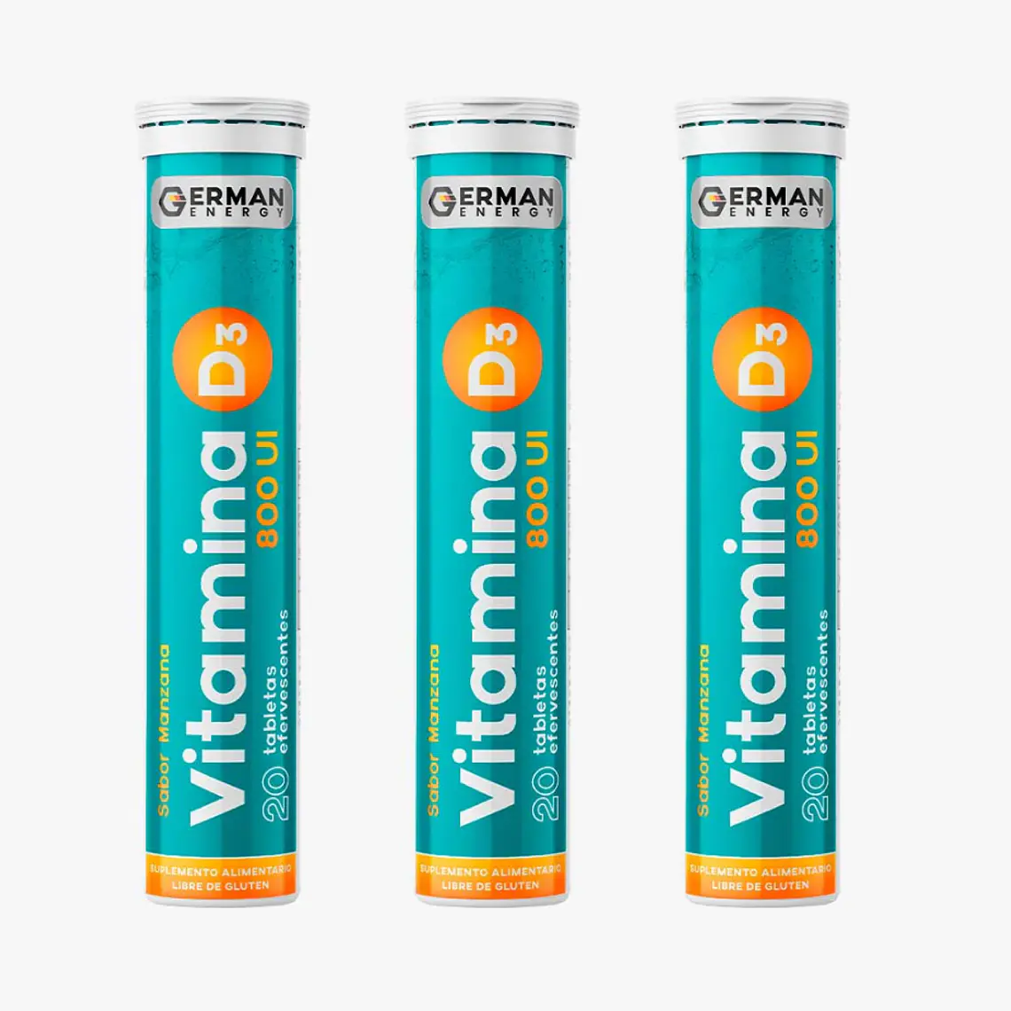 Vitamina D3 800 UI 20 Tabletas efervescentes. German Energy 1