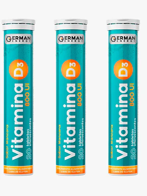 Vitamina D3 800 UI 20 Tabletas efervescentes. German Energy