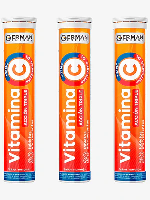 Vitamina C Acción triple 20 Tabletas efervescentes. German energy