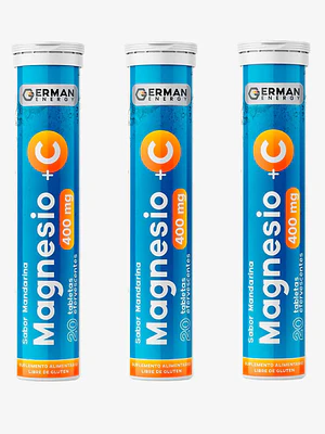 Magnesio 400 mg + Vitamina C 20  Tabletas efervescentes. German Energy