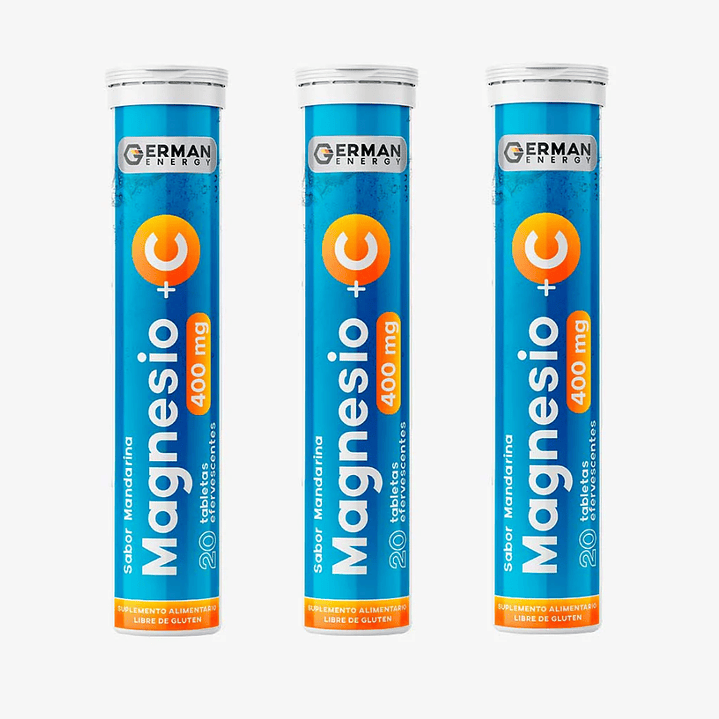 Magnesio + Vitamina C 400 mg 20 Tabletas efervescentes. German Energy 1