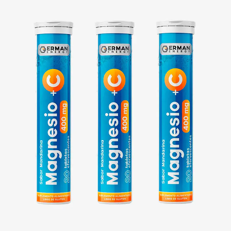 Magnesio 400 mg + Vitamina C 20  Tabletas efervescentes. German Energy 1