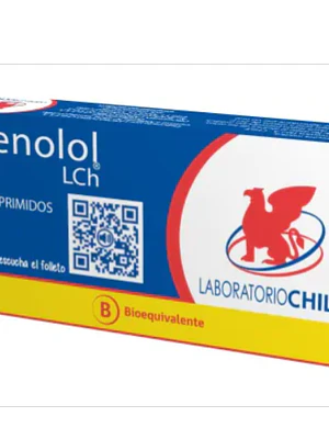 Atenolol (B) 50 mg 20 Comprimidos. Chile 