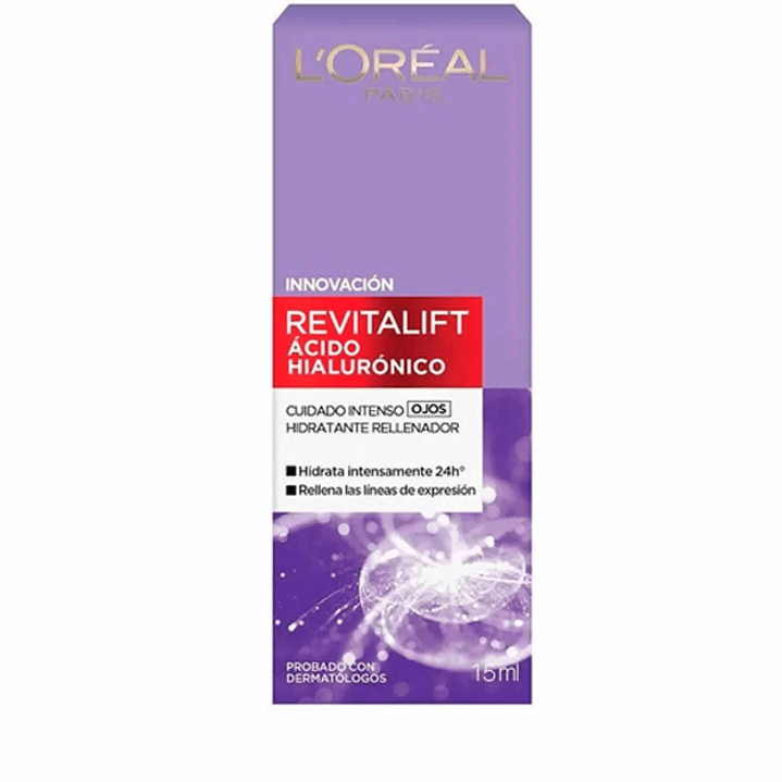 Revitalif Ácido hialurónico Cuidado intenso ojos hidratante rellenador  15 ml. L'oréal 1