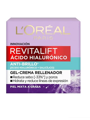 Revitalif Ácido hialurónico Gel-crema rellenador piel mixta a grasa 50 ml. L'oréal