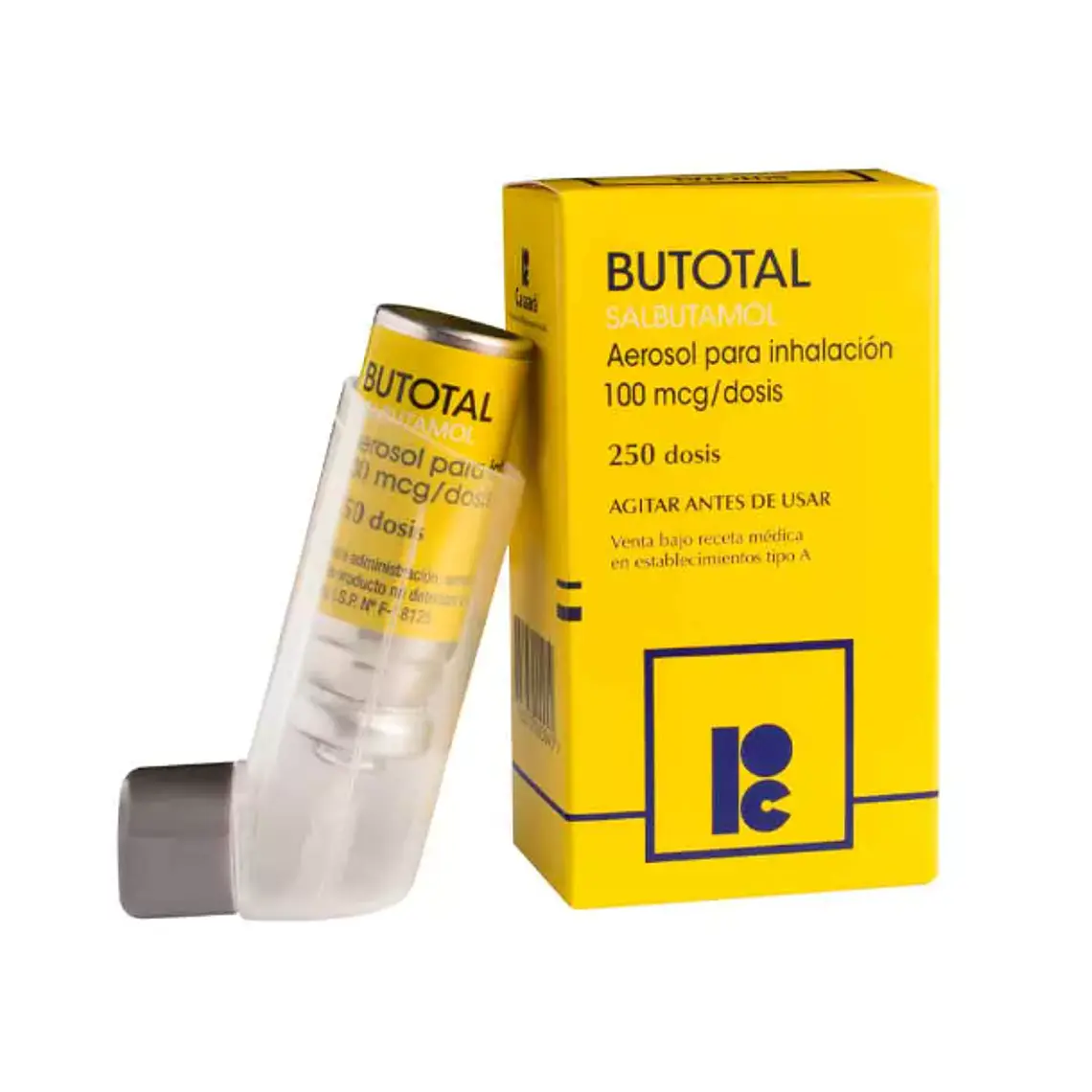 Butotal Salbutamol 100 mcg Inhalador 250 Dosis. 1
