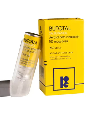 Butotal Salbutamol 100 mcg Inhalador 250 Dosis.