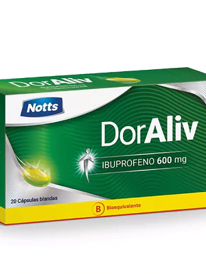 Doraliv (B) Ibuprofeno 600 mg 20 Cápsulas.