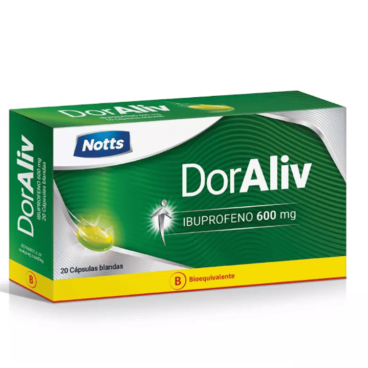 Doraliv (B) Ibuprofeno 600 mg 20 Cápsulas blandas. 1