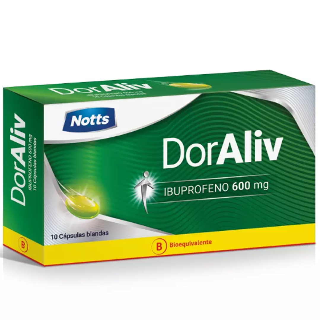 DorAliv (B) Ibuprofeno 600 mg 10 Cápsulas blandas. 1