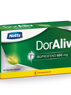 Doraliv (B) Ibuprofeno 600 mg 10 Cápsulas.