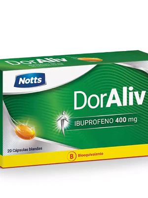Doraliv (B) Ibuprofeno 400 mg 20 Cápsulas.