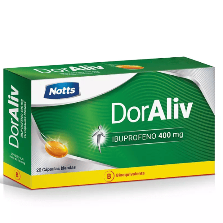 DorAliv (B) Ibuprofeno 400 mg 20 Cápsulas blandas. 1
