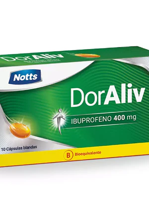 Doraliv (B) Ibuprofeno 400 mg 10 Cápsulas.