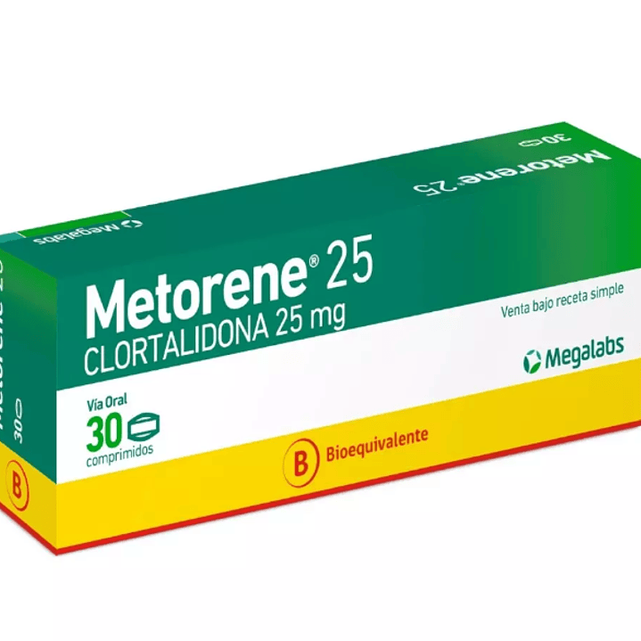 Metorene (B) Clortalidona 25 mg 30 Comprimidos. 1