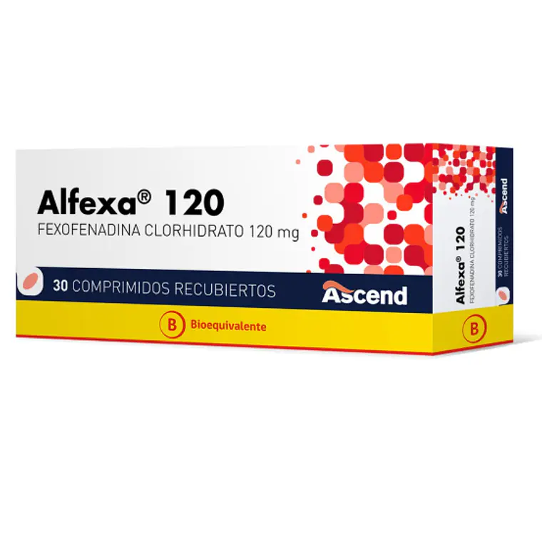 Alfexa (B)  Fexofenadina 120 mg 30 Comprimidos recubiertos. 1