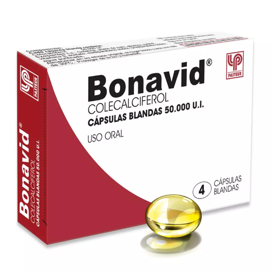 Bonavid Colecalciferol 50.000UI 4 Cápsulas blandas. 1