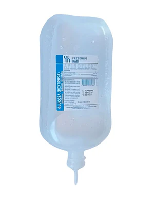Glucosa Dextrosa 10 % 500  ml  Caja de 20 Apiroflex. Sanderson