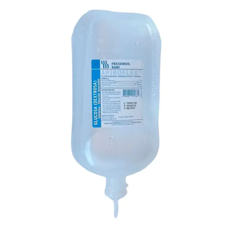 Glucosa Dextrosa 10 % 500  ml  Caja de 20 Apiroflex. Sanderson 1