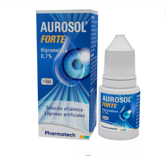 Aurosol Forte Hipromelosa 0,7 % Solución oftálmica 10 ml.
