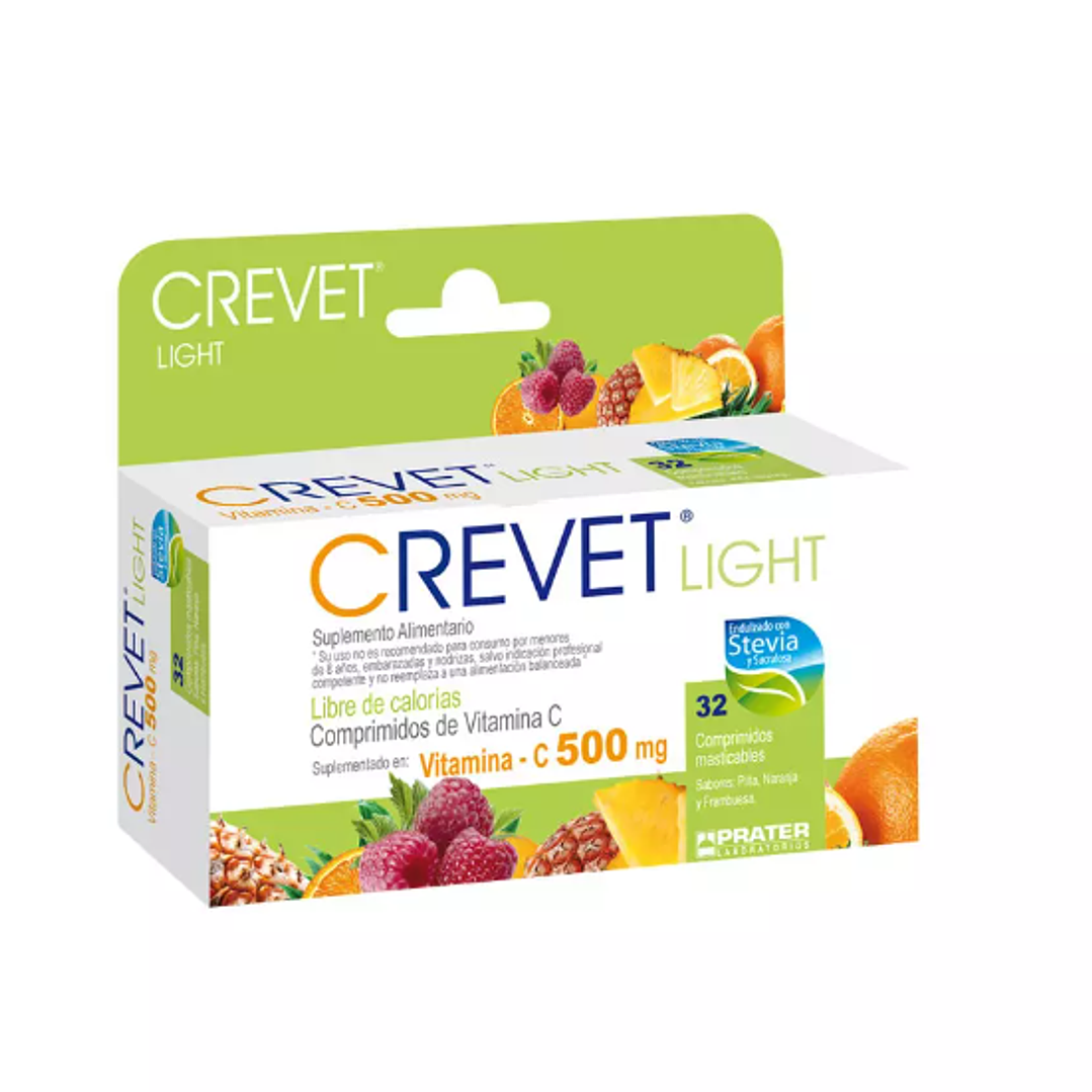 Crevet Ligth 500 mg 32 Comprimidos masticables multisabor. 1