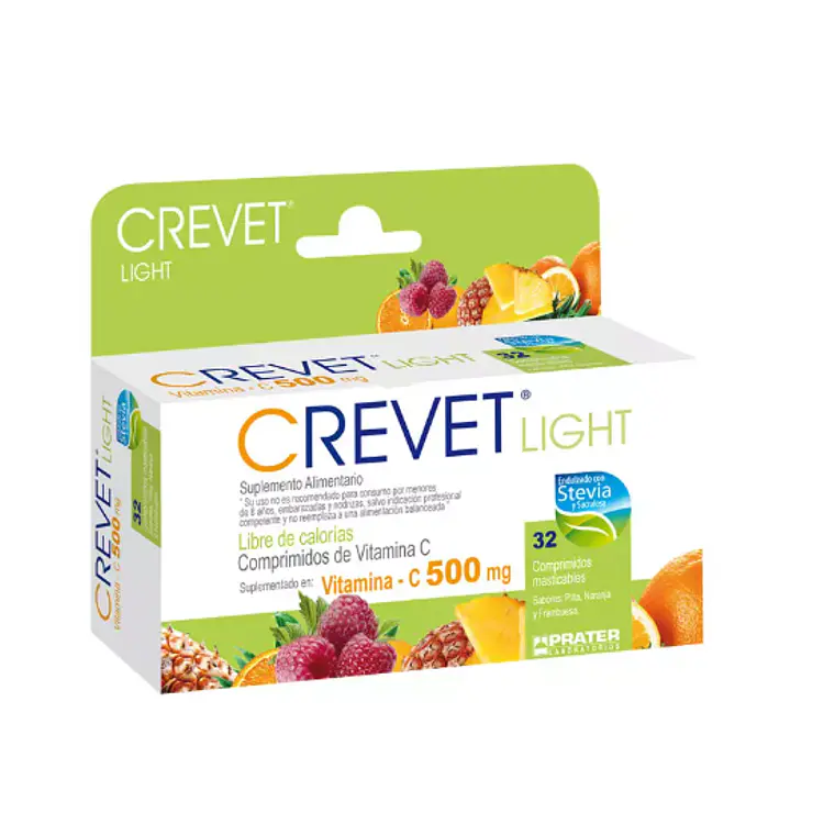 Crevet Light Multisabor 500 mg 32 Comprimidos masticables. 1
