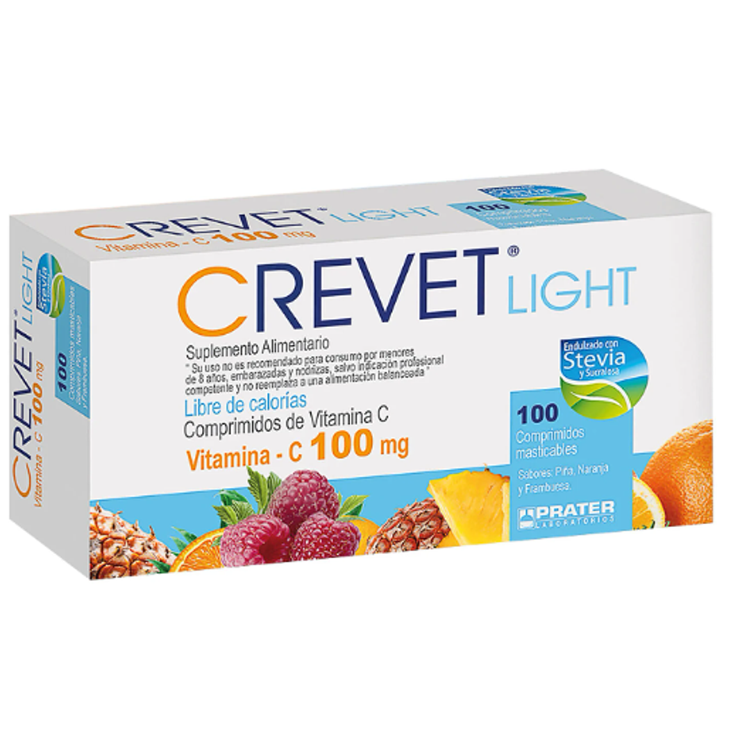 Crevet Light 100 mg 100 Comprimidos masticables multisabor. 1